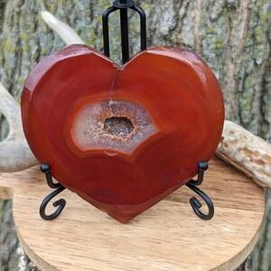 Red Carnelian Druzy heart